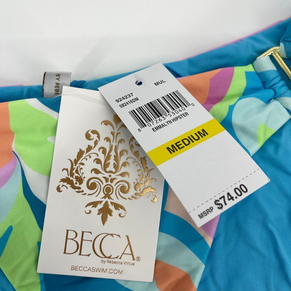 Becca All That Glitter Side Split Hipster Bikini Bottom Size Medium NWT - Picture 6 of 7